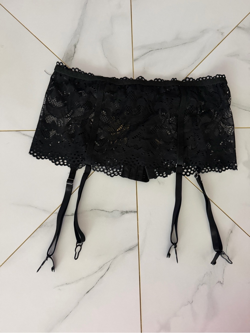 Black Lace Garter Belt size M